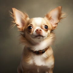 見つめるチワワ　staring chihuahua 　GenerativeAI