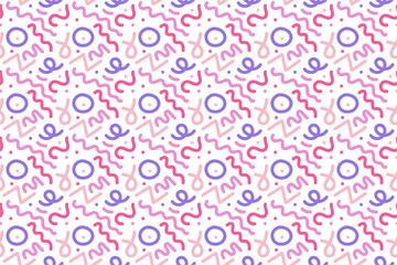 Fototapeta premium Seamless scribble lines abstract pattern illustration in squiggle style.