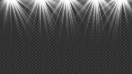 Vector spotlights. Scene. Light effects.Podeum