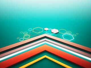 3d background images illustration. technology hi-tech rendering. 3d geometric abstract wallpaper. digital design graphic art. futuristic tech element. display decoration poster template backdrop space