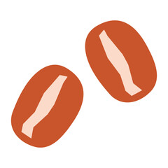 Coffee bean flat illustration