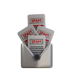 3d email containing spam and bug icon
