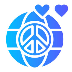 world peace gradient icon