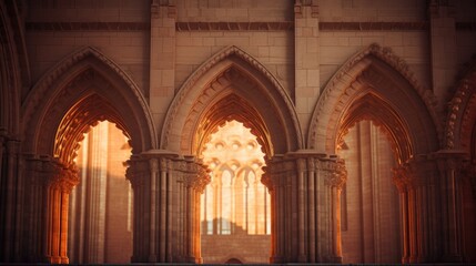 A couple of people standing in front of a building. Generative AI.