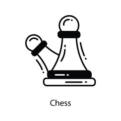Chess doodle Icon Design illustration. Marketing Symbol on White background EPS 10 File