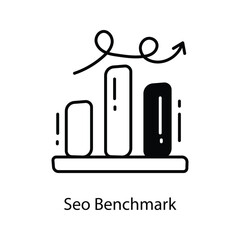 Seo Benchmark doodle Icon Design illustration. Marketing Symbol on White background EPS 10 File