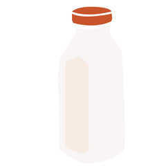Milk bottle flat illustration