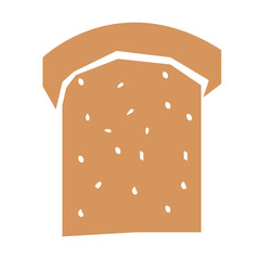 White bread flat illustration