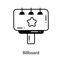 Naklejka premium Billboard doodle Icon Design illustration. Marketing Symbol on White background EPS 10 File