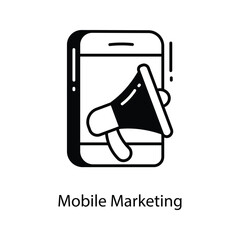 Mobile Marketing doodle Icon Design illustration. Marketing Symbol on White background EPS 10 File