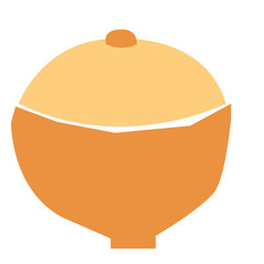 Obraz premium Bowl with lid flat illustration