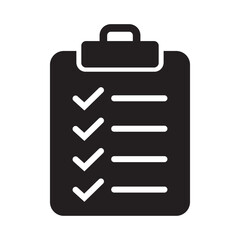 Checklist solid icon flat style isolated on background. Checklist sign symbol for web site and app design.