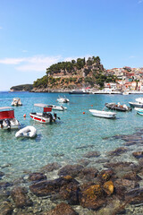 scenery of Parga town Preveza Greece - famous summer destination at Epirus Greece