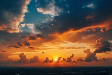A beautiful sunset over the clouds