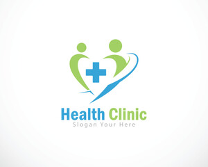 health care logo creative design people plus sign symbol medical clinic