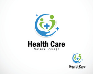health care logo creative design people plus sign symbol medical clinic hand sign symbol