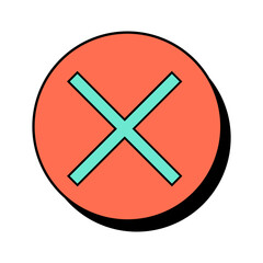 Fototapeta premium Close icon line filled illustration