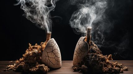 Art design of human lungs. Generative ai