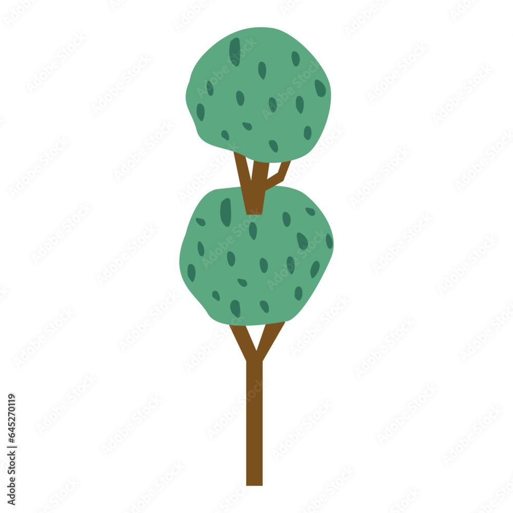 Sticker tree flat illustration