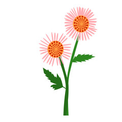 Pink flower flat illustration