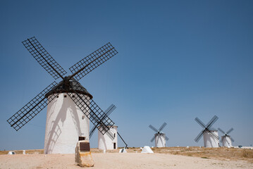 Don Quixote Windmills in Campo de Criptana,  Ciudad Real, Castilla-La Mancha, Spain.