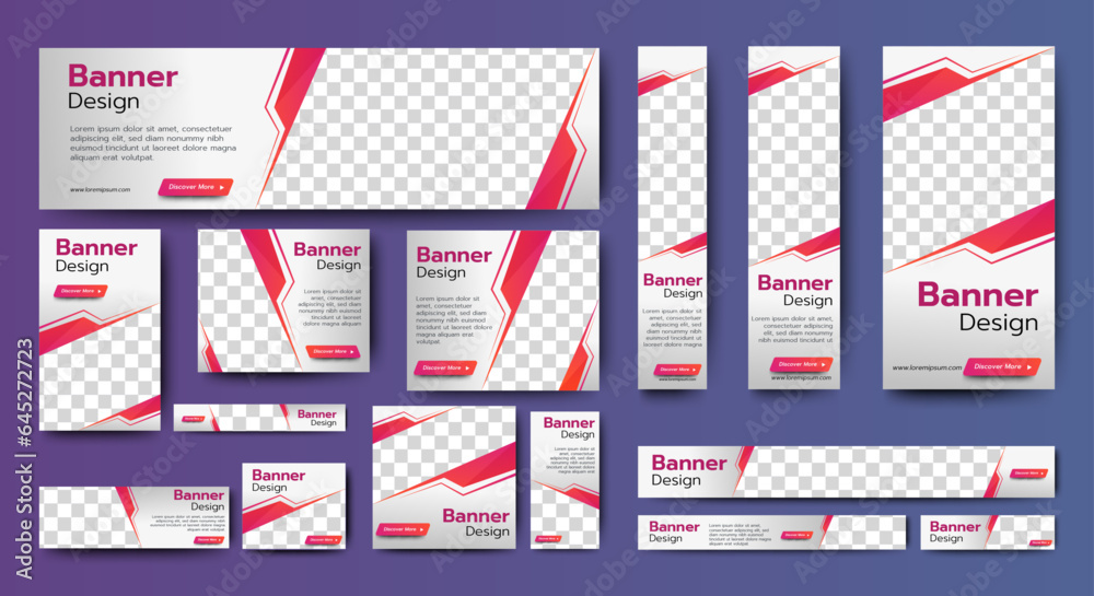 Wall mural set of promotion kit banner template design with modern and minimalist concept user for web page, ad