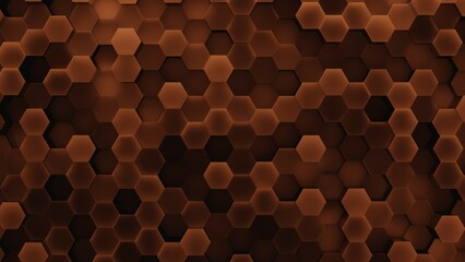 Hexagon of wood pattern background. wooden texture in honeycomb form of tiles, consisting of a set of hexagonal plates. It is used for interior wall decoration. 3D Render	