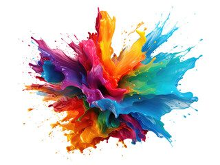 Rainbow color paint splash wallpaper . Generative AI - obrazy, fototapety, plakaty