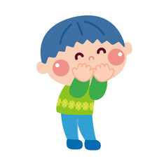 照れる男の子のイラスト