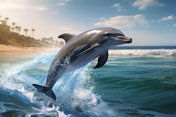 dolphin jumps out of ocean