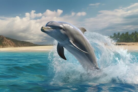 dolphin jumps out of ocean