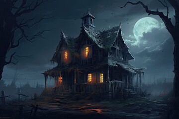 Fototapeta na wymiar spooky Halloween house