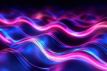 Naklejka premium abstract neon waves background