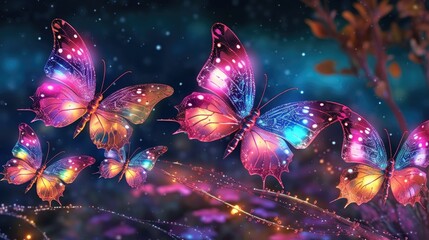 beautiful sparkling butterflies