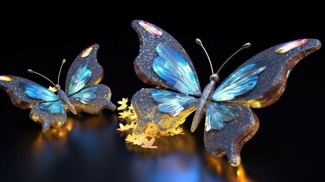 beautiful sparkling butterflies
