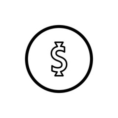 Obraz premium Coin with dollar sign simple icon on blank background. Vector illustration.