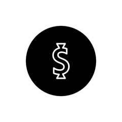 Coin with dollar sign simple icon on blank background. Vector illustration.