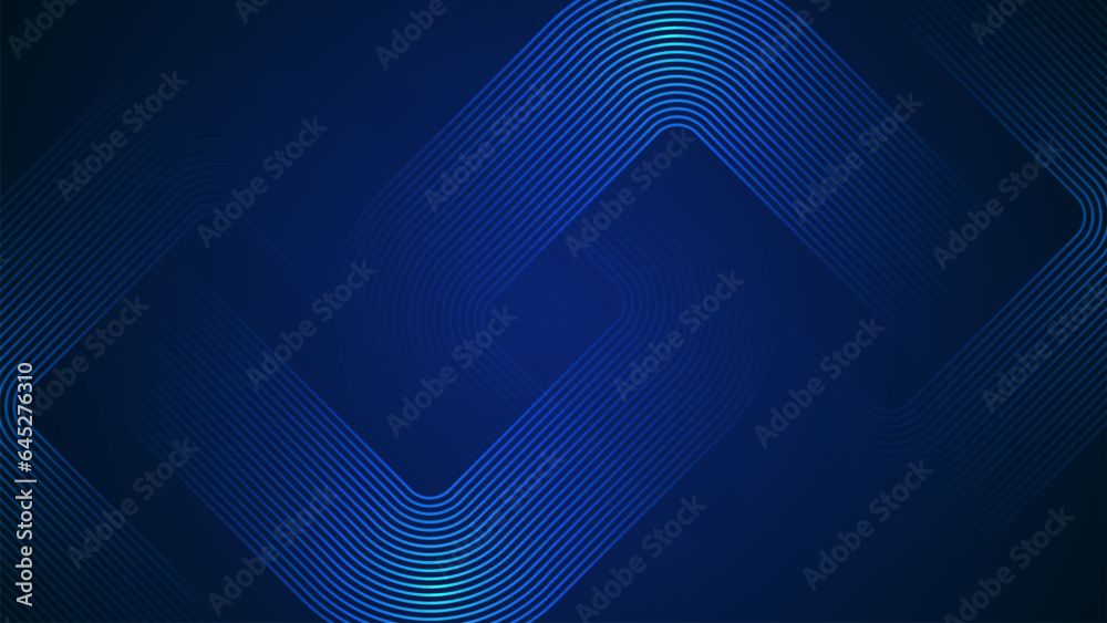 Poster dark blue simple abstract background with lines in a geometric style as the main element.