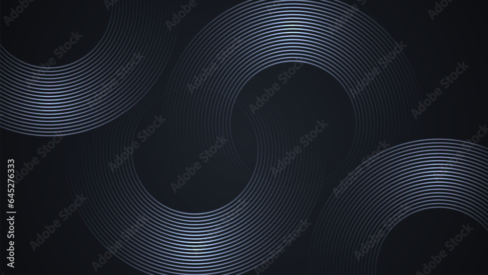 Poster black simple abstract background with lines in a curved style geometric style as the main element.