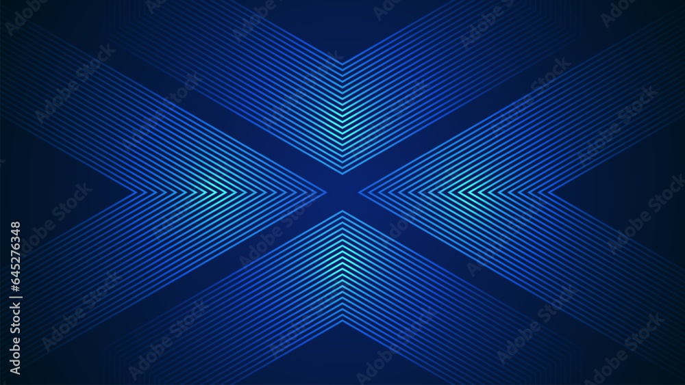 Poster dark blue simple abstract background with lines in a geometric style as the main element.