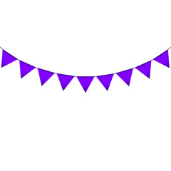 Obraz premium Purple colour bunting pennants image with transparent background.