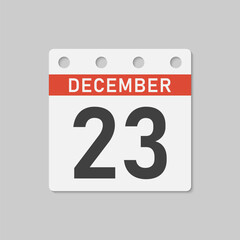 Icon page calendar day - 23 December
