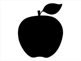Apple silhouette vector art white background