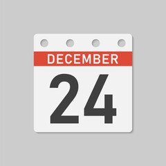 Icon page calendar day - 24 December