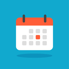Calendar simple colour icon. Schedule symbol. Vector illustration isolated.