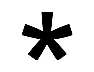Asterisk symbol silhouette vector art white background