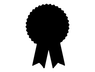 Award ribbon silhouette vector art white background