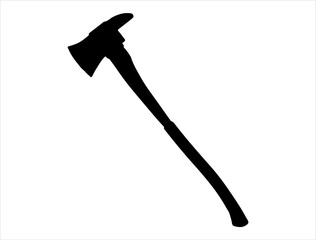 Axe silhouette vector art white background