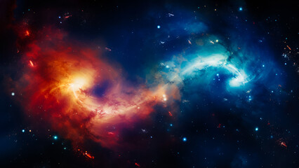 Obraz na płótnie Canvas Colorful background with universe, multiverse