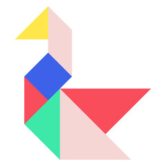 Tangram goose flat illustration